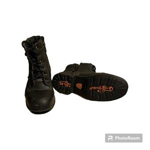 Harley-Davidson Raine Steel Toe Womens Black Leather Motorcycle Boots Size 8.5 M